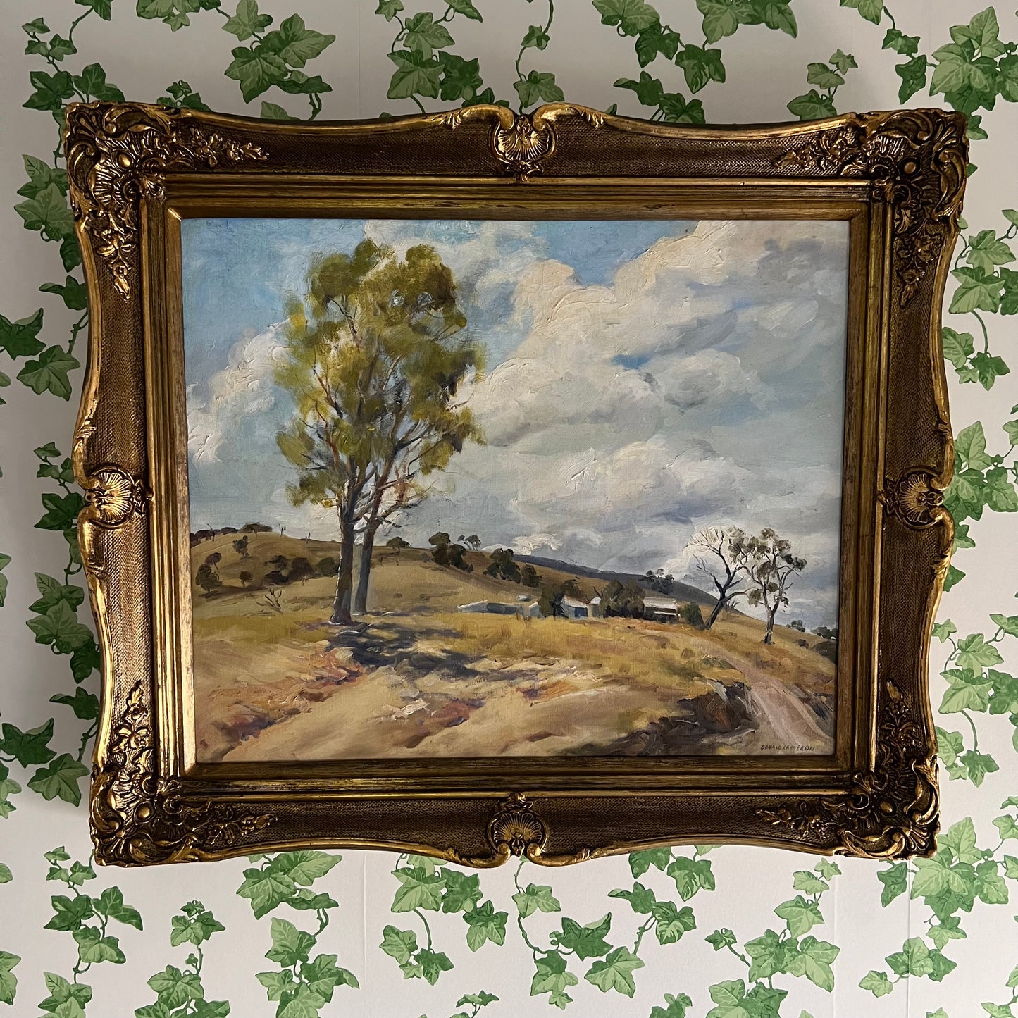 Large Vintage Oil Painting Landscape Donald Cameron "Flowerdale" Australia