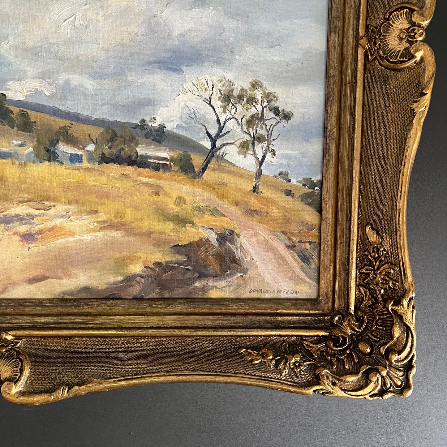 Large Vintage Oil Painting Landscape Donald Cameron "Flowerdale" Australia