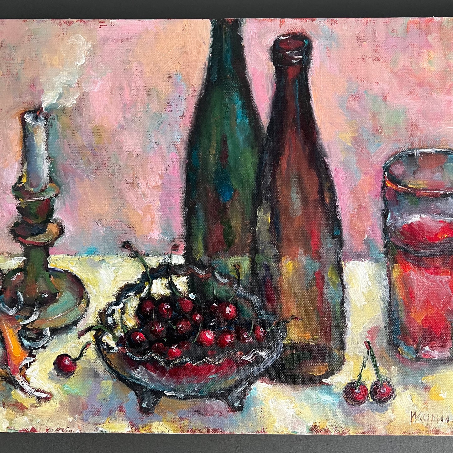 Vintage Painting Still Life Objects on Tabletop