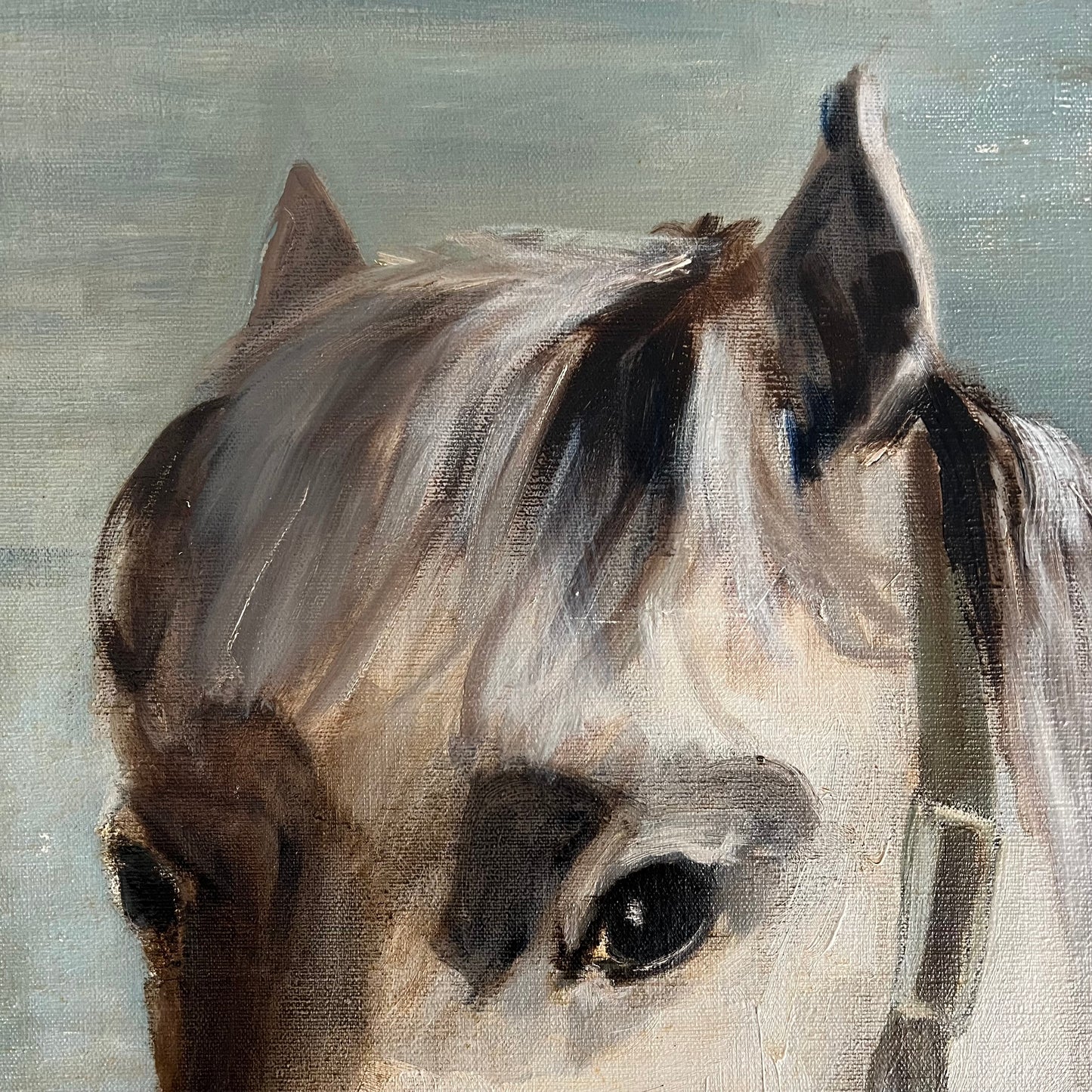 Large Vintage Oil Painting Portrait of a Horse