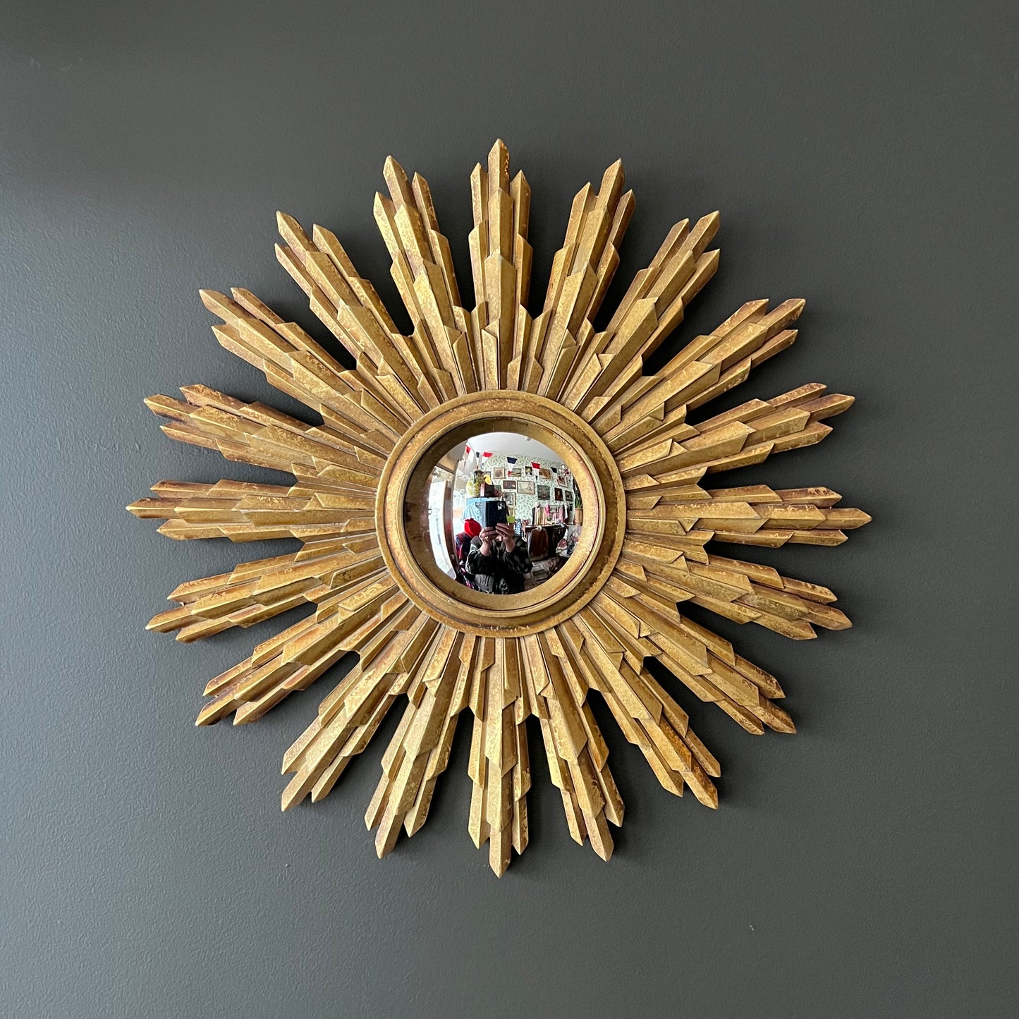 Vintage Style Gold Starburst Mirror