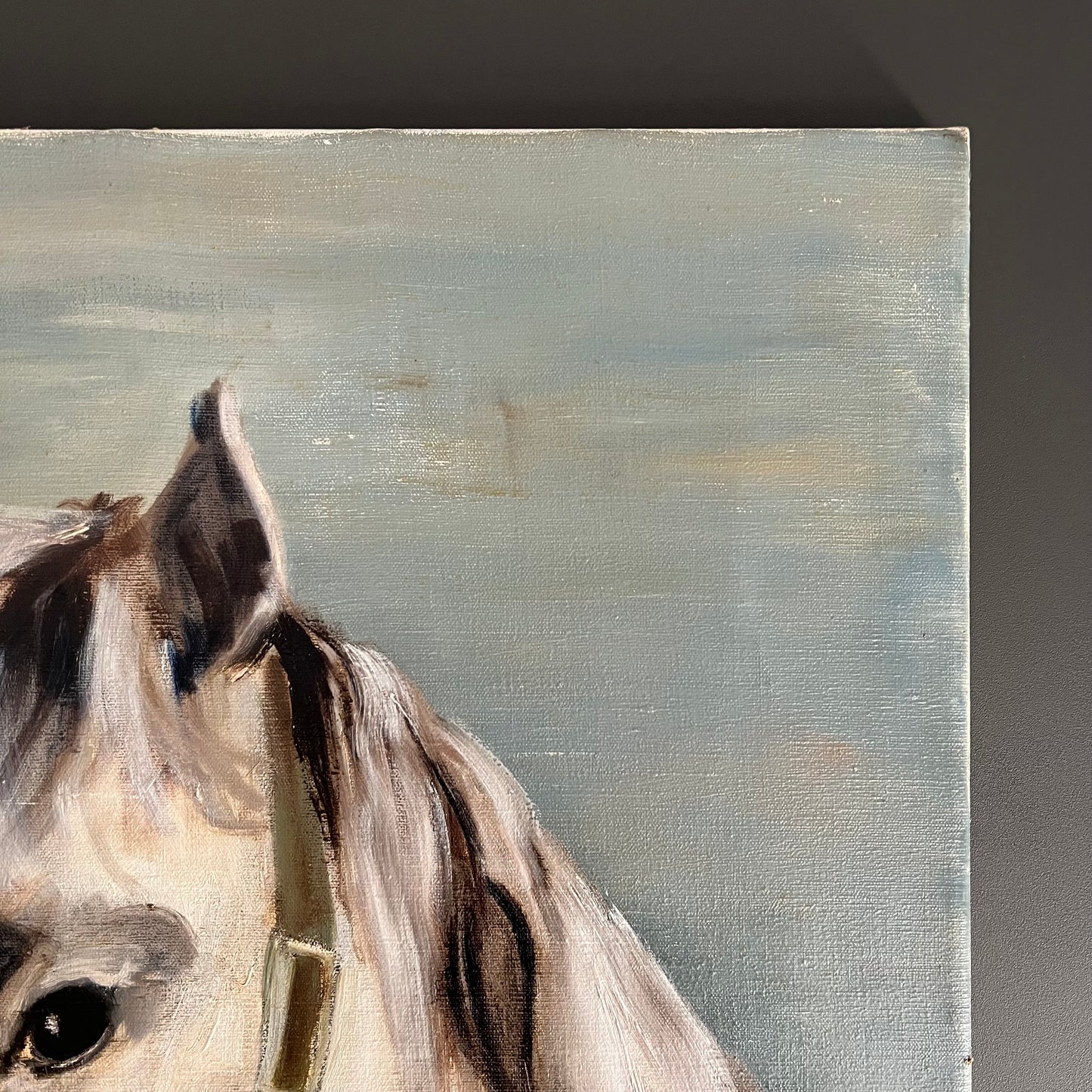 Large Vintage Oil Painting Portrait of a Horse