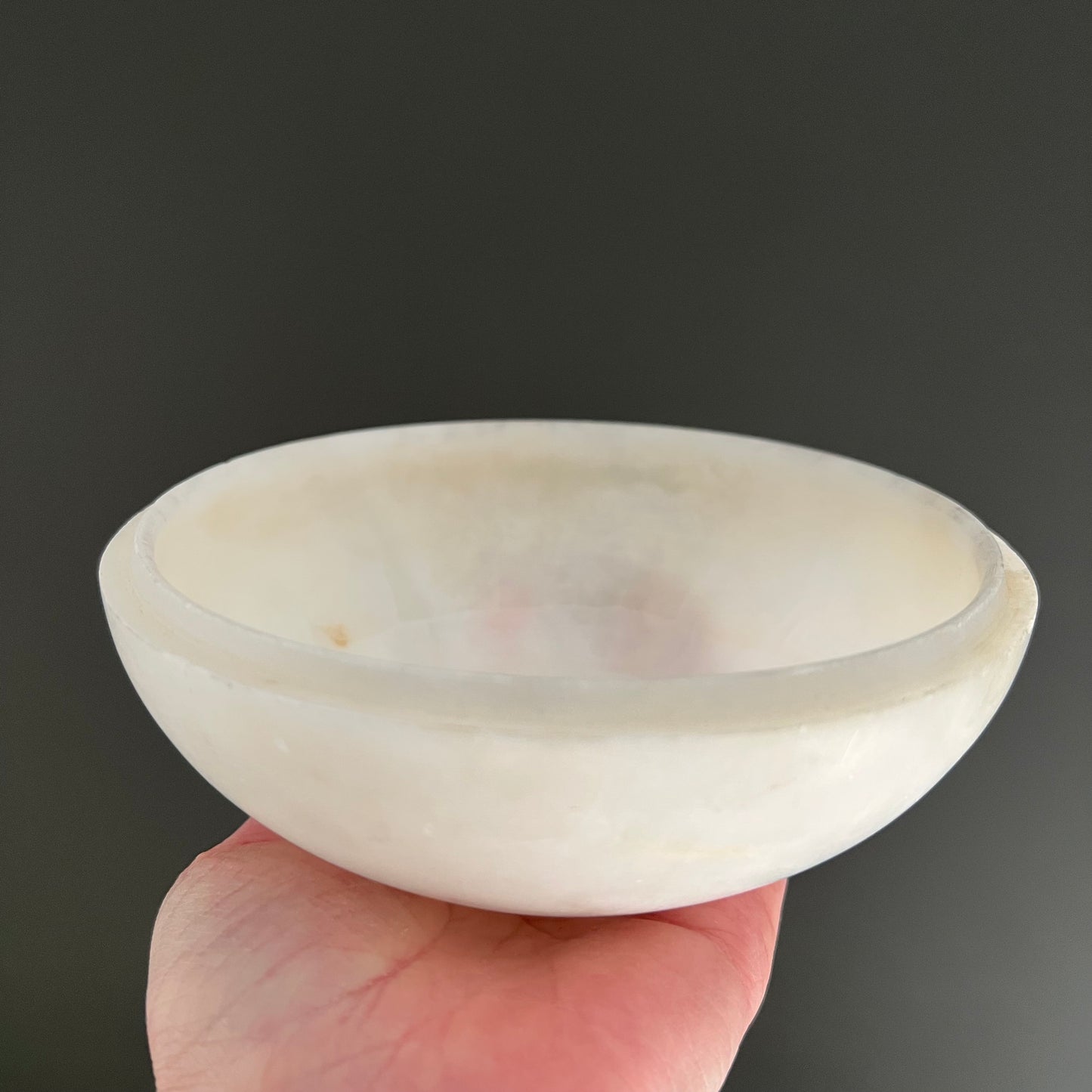 Vintage Handmade Round Alabaster Box