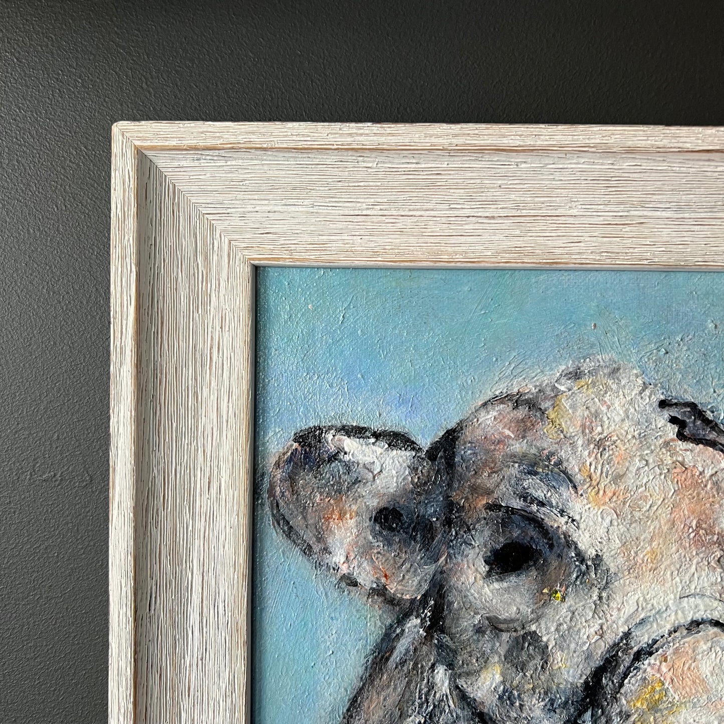 Vintage Oil Painting The Friendly Cow