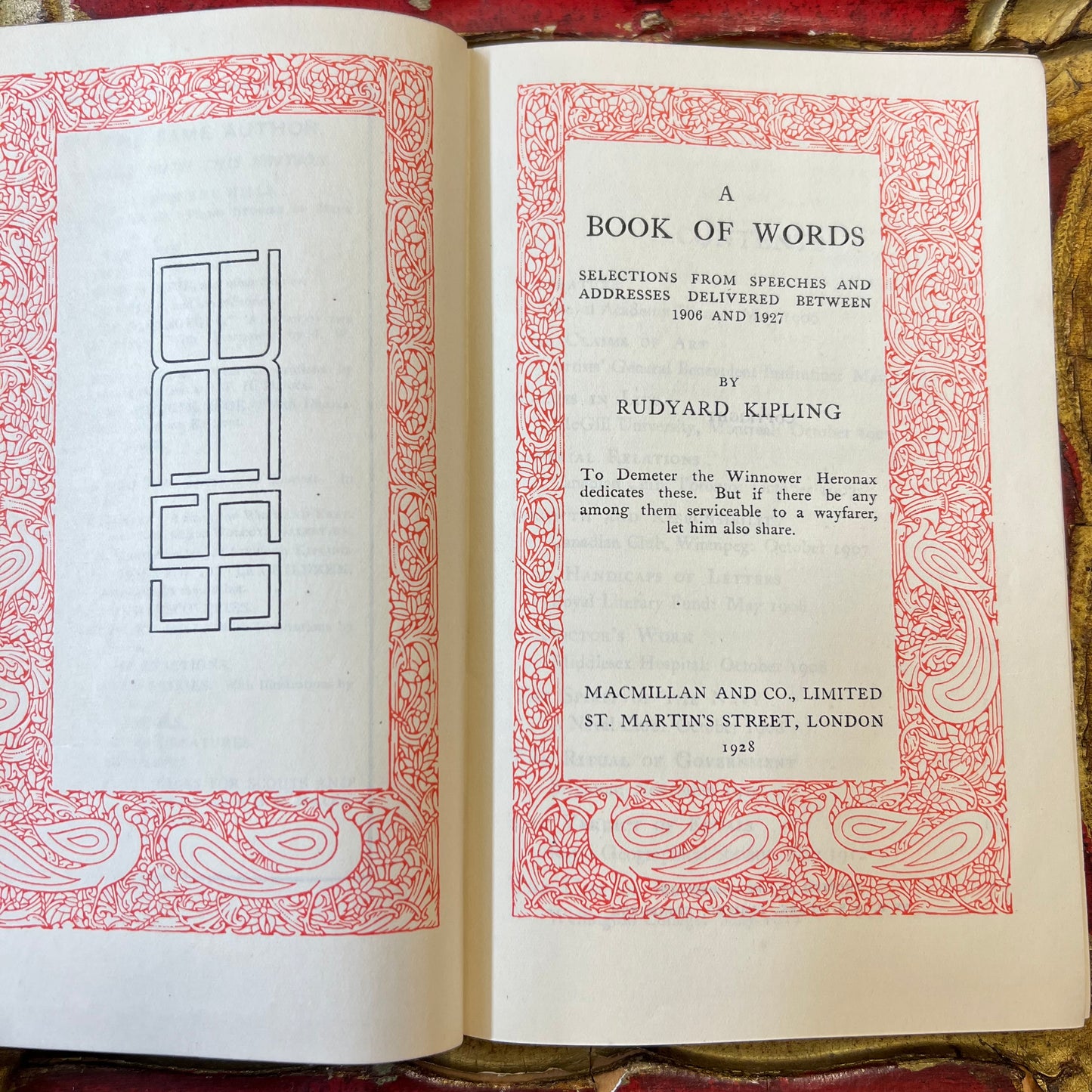 Antique A Book of Words by Rudyard Kipling 1928