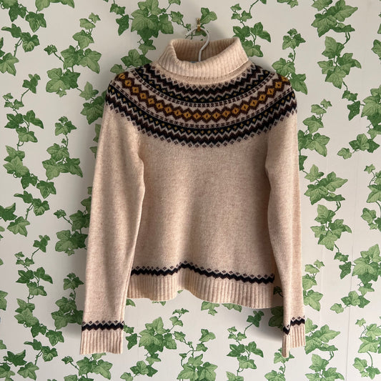 Vintage Wool Fair Isle Style Turtle neck Jumper by Winner