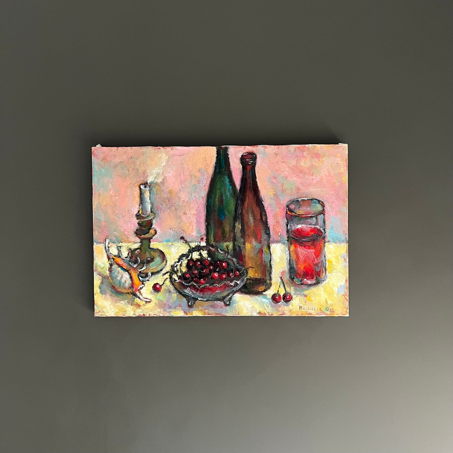 Vintage Painting Still Life Objects on Tabletop