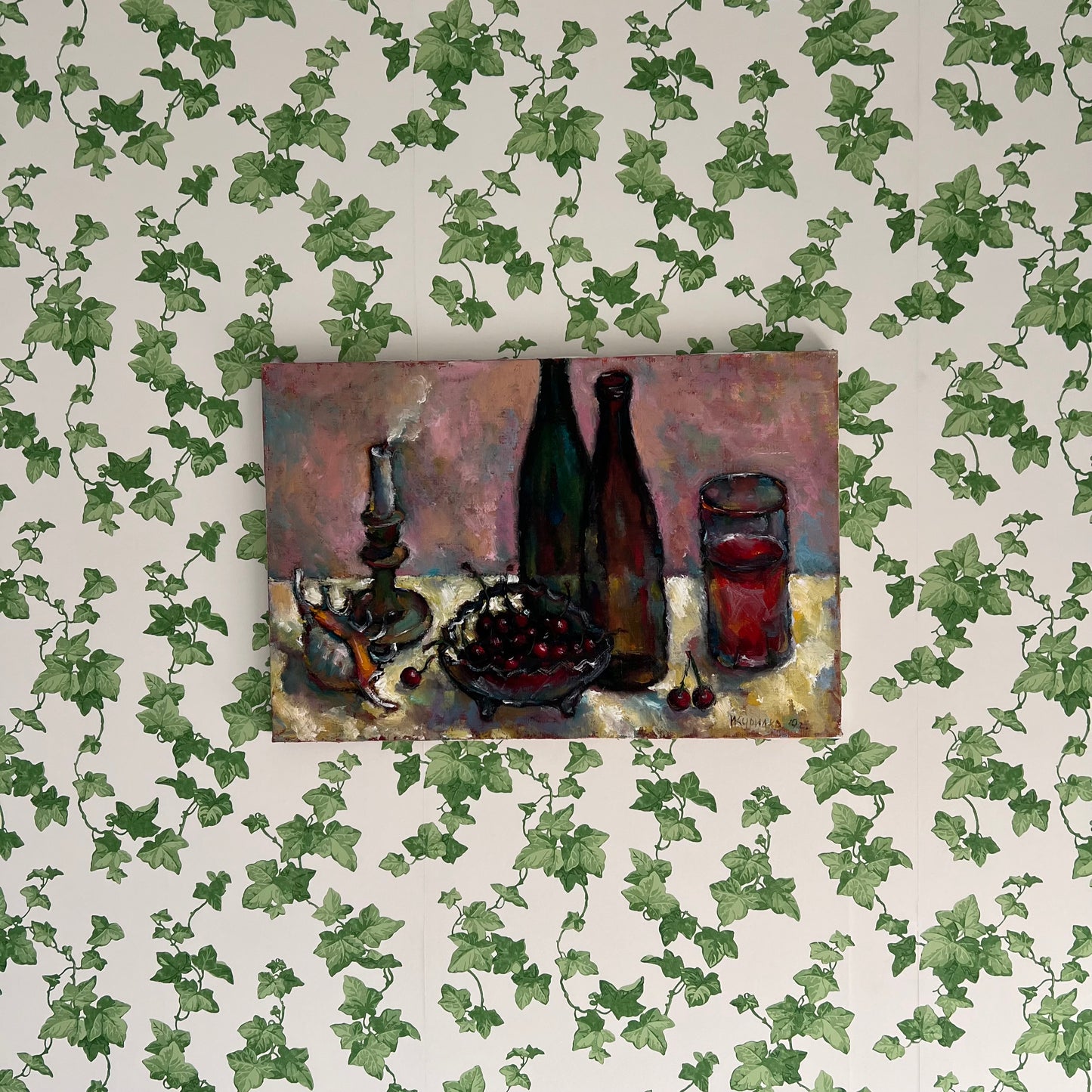 Vintage Painting Still Life Objects on Tabletop