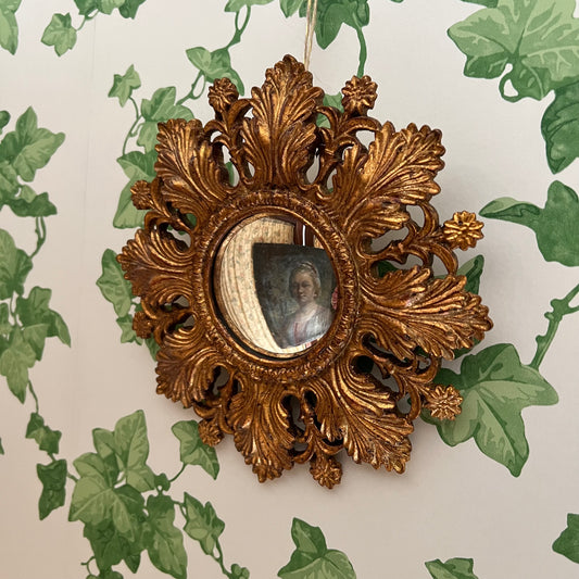 Golden Bronze Baroque Convex Mirror