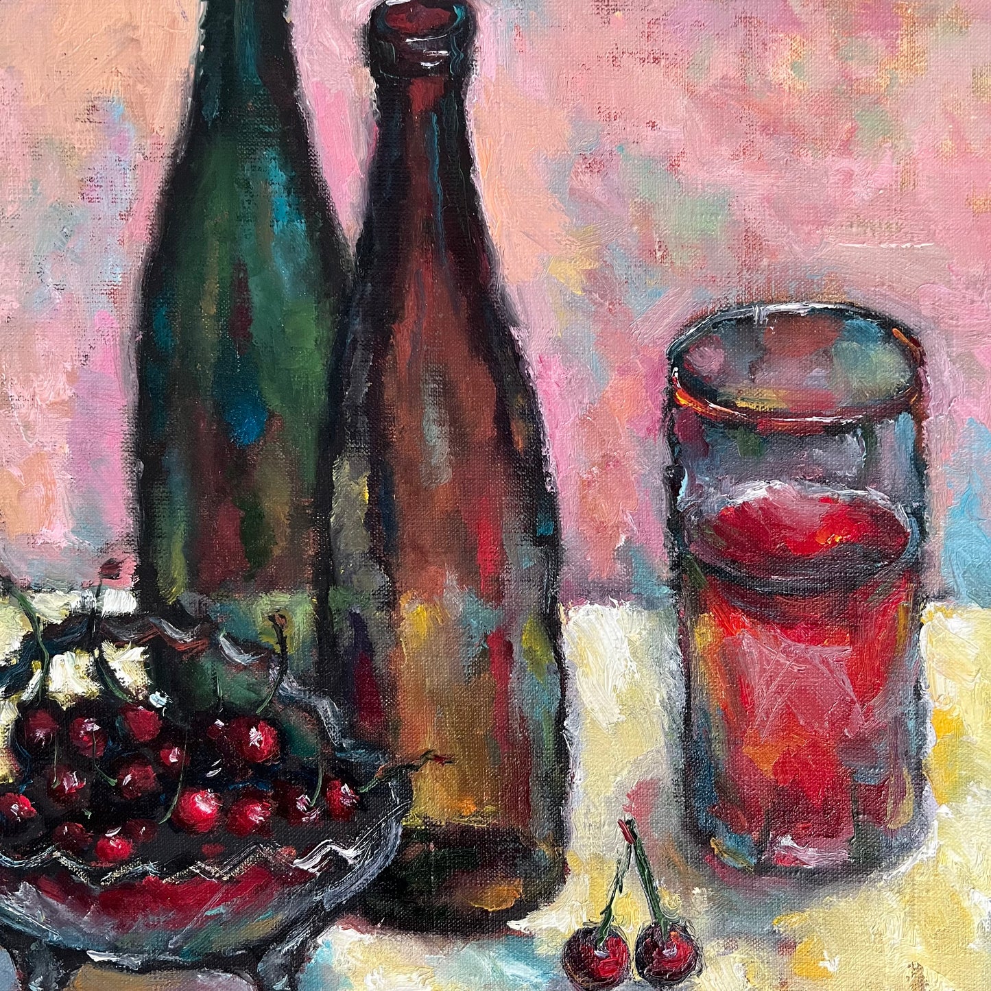 Vintage Painting Still Life Objects on Tabletop