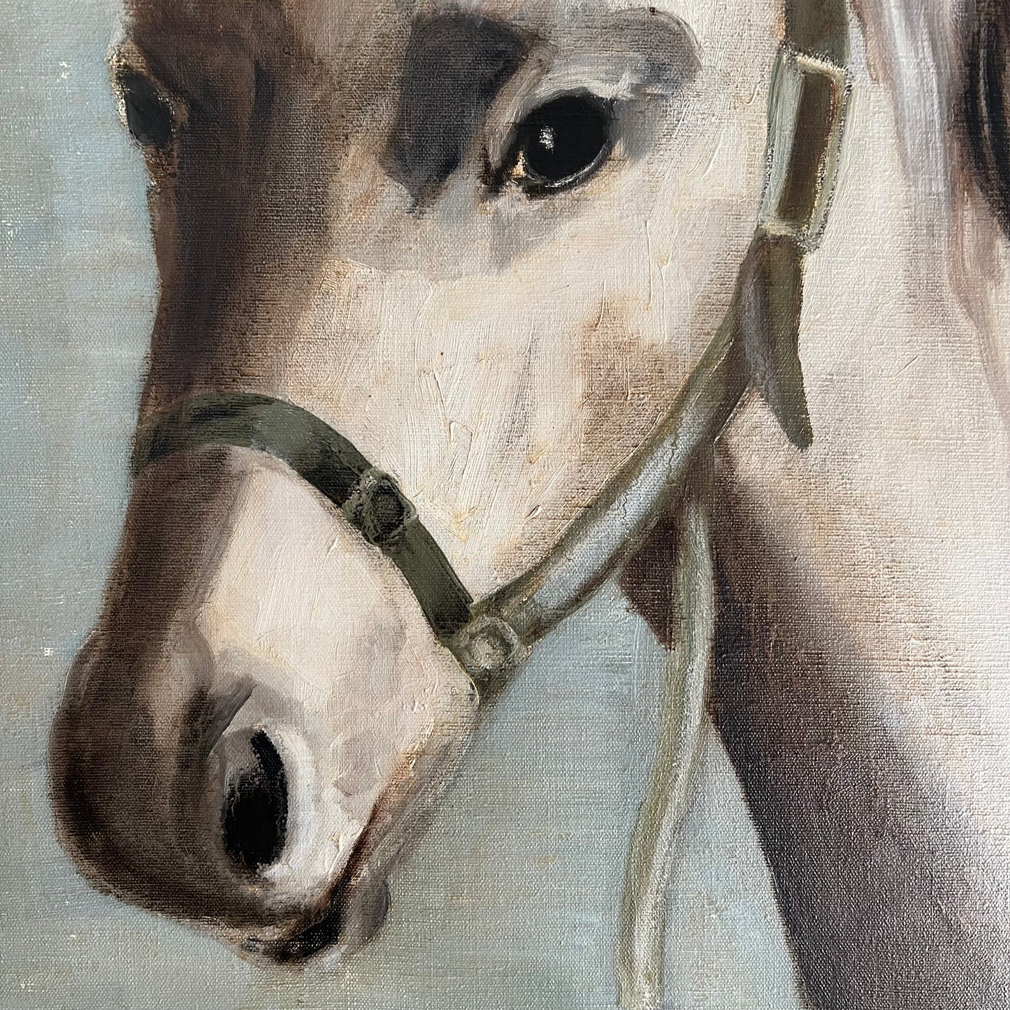 Large Vintage Oil Painting Portrait of a Horse