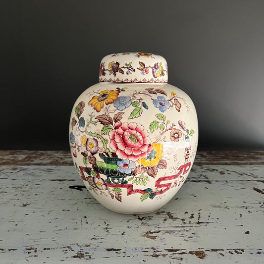 Large Antique Porcelain ‘Nabob’ Ginger Jar with Lid by Mason’s England c1920