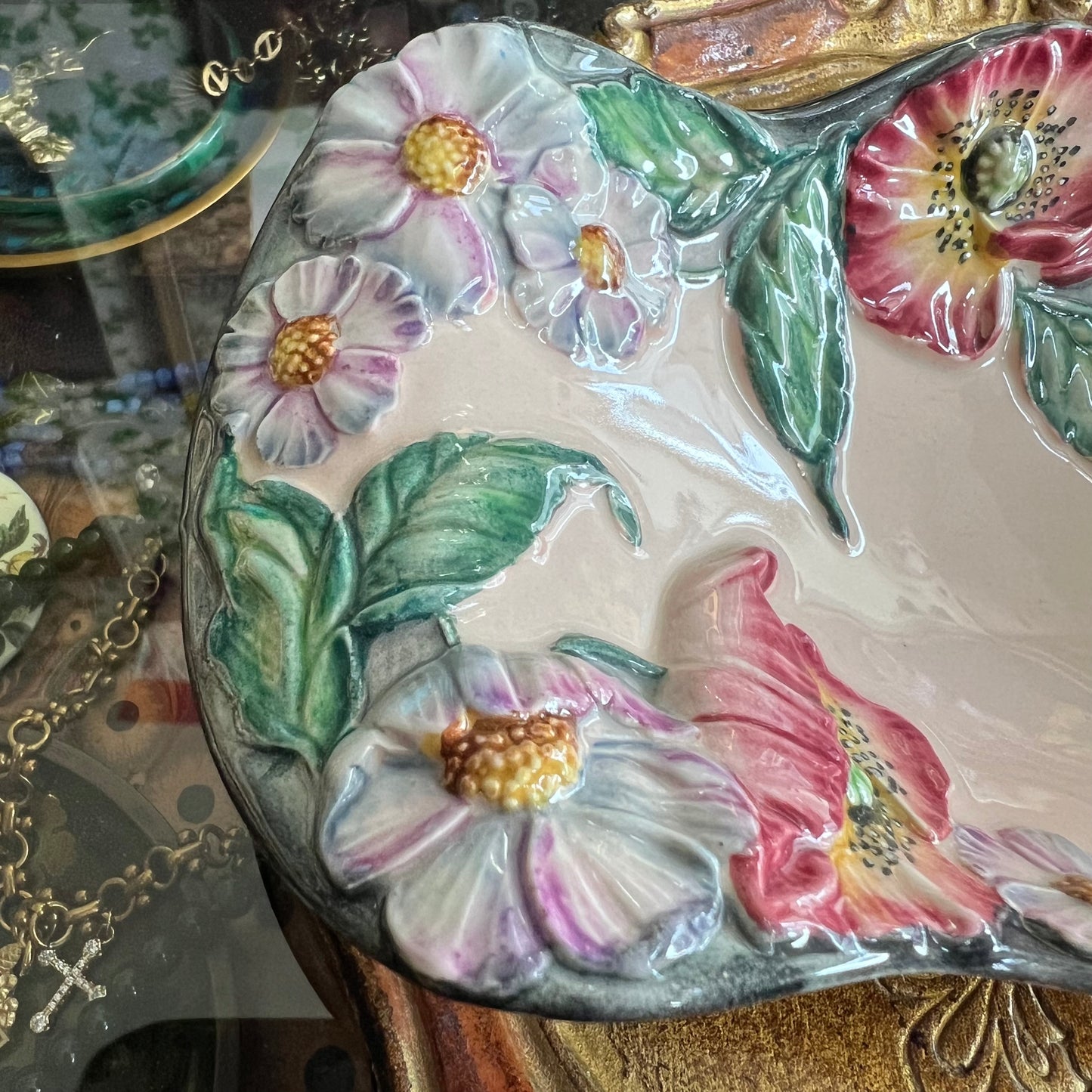 Rare 1940s Carlton Ware Embossed Floral Dish