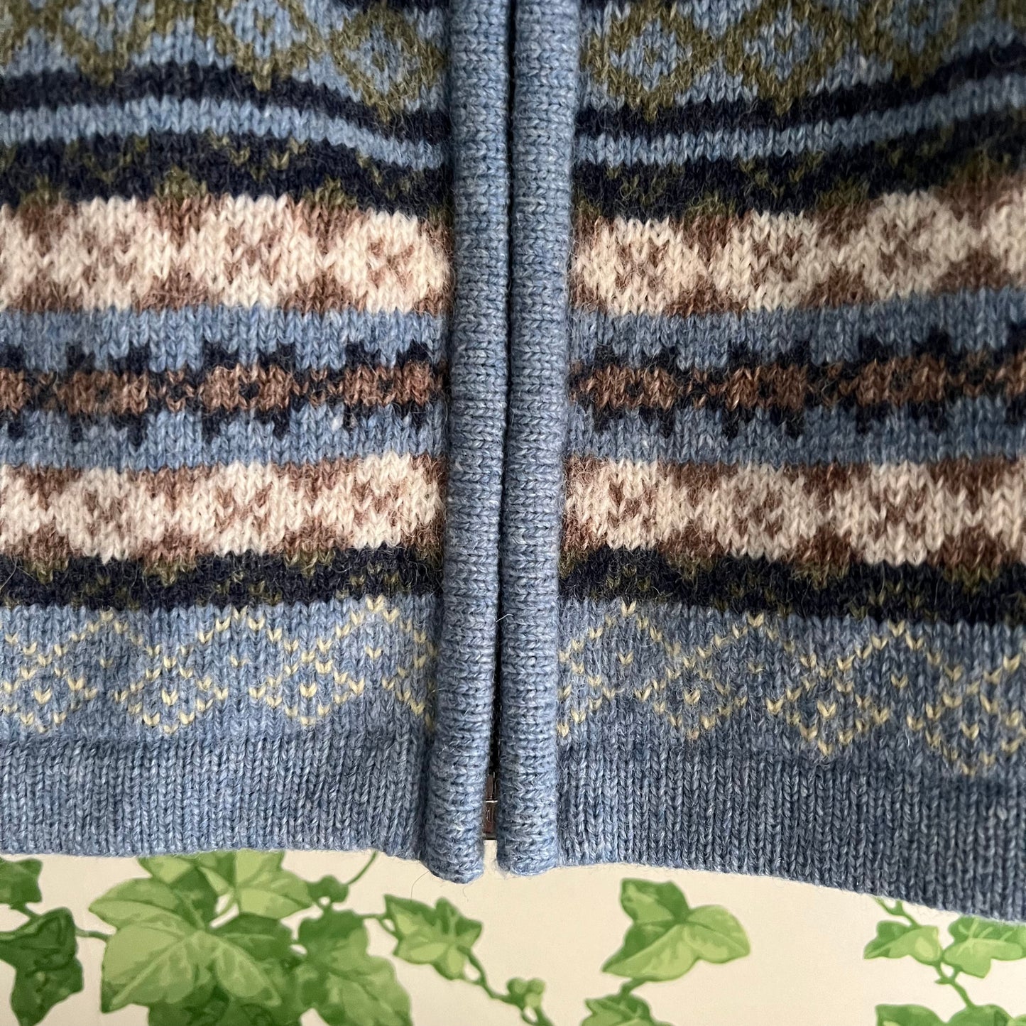 Fair Isle Style Lambswool Coat/Cardigan