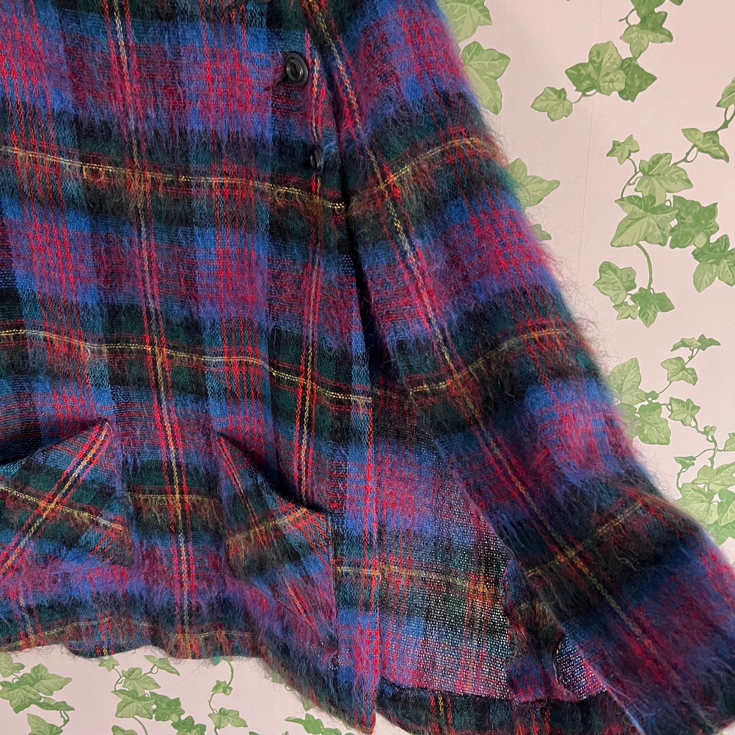 Vintage Tartan Wool & Mohair Cape by Glenrannoch Scotland