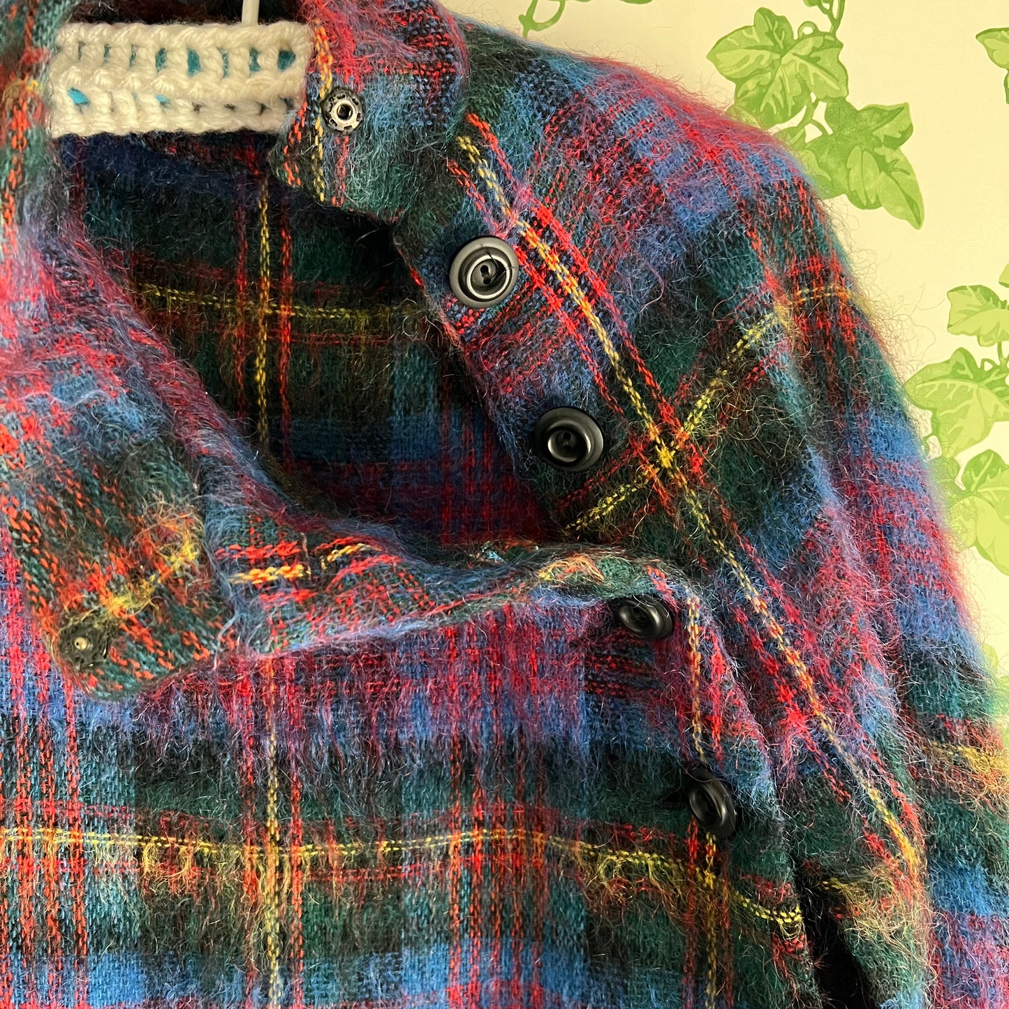 Vintage Tartan Wool & Mohair Cape by Glenrannoch Scotland