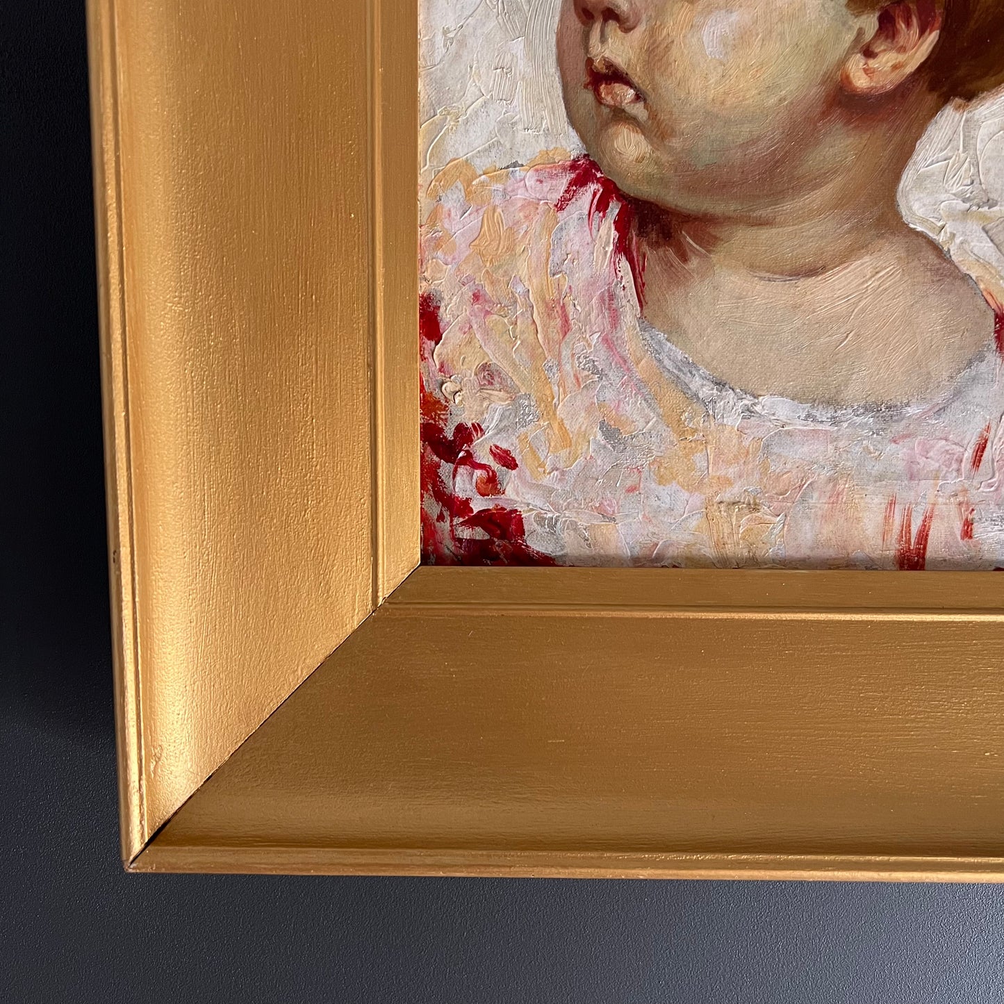 Small Antique Oil Painting Portrait of an Infant c1800s