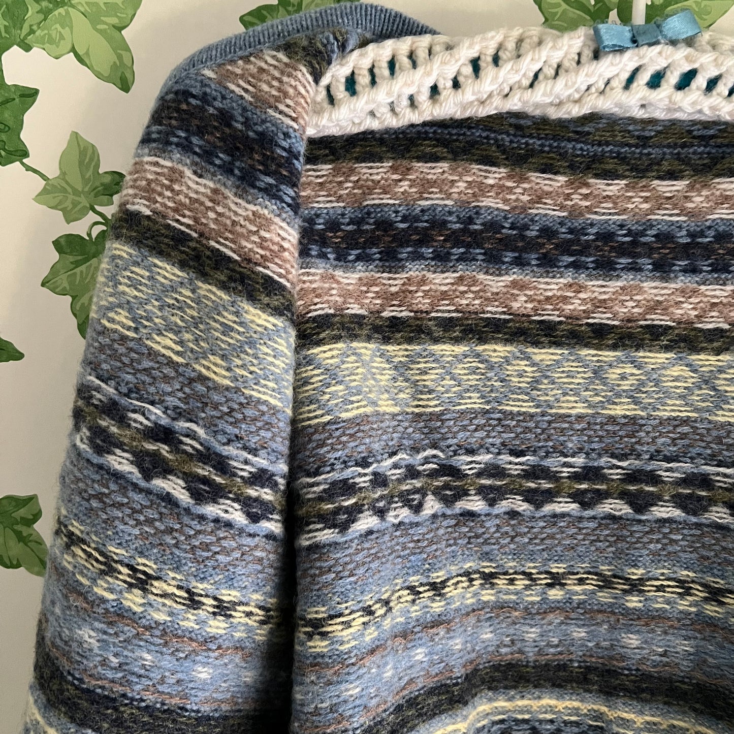 Fair Isle Style Lambswool Coat/Cardigan