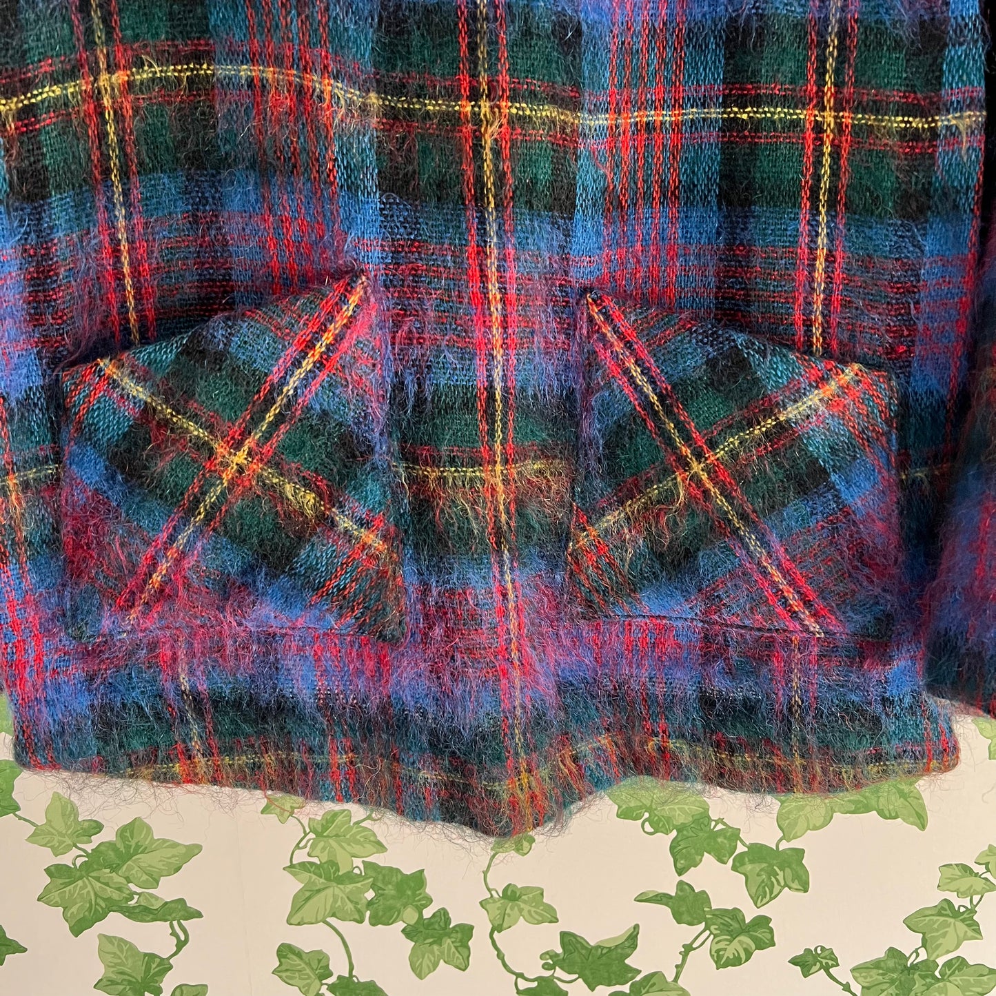 Vintage Tartan Wool & Mohair Cape by Glenrannoch Scotland