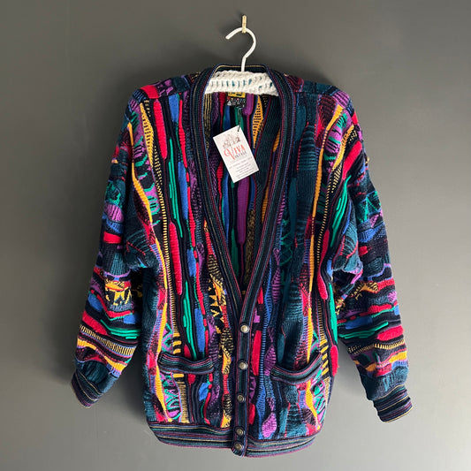 Vintage Colourful Wool Knit Cardigan by Emaroo S