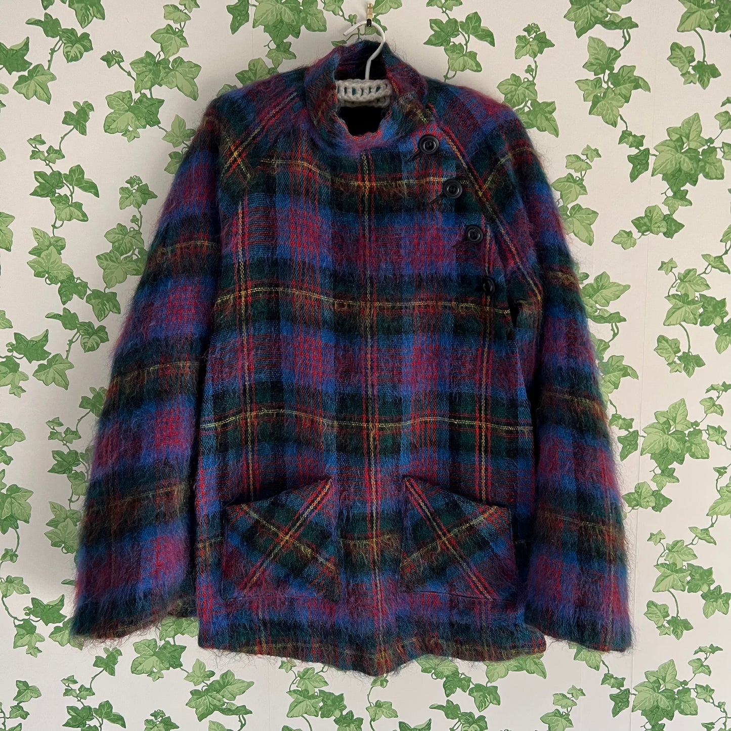 Vintage Tartan Wool & Mohair Cape by Glenrannoch Scotland