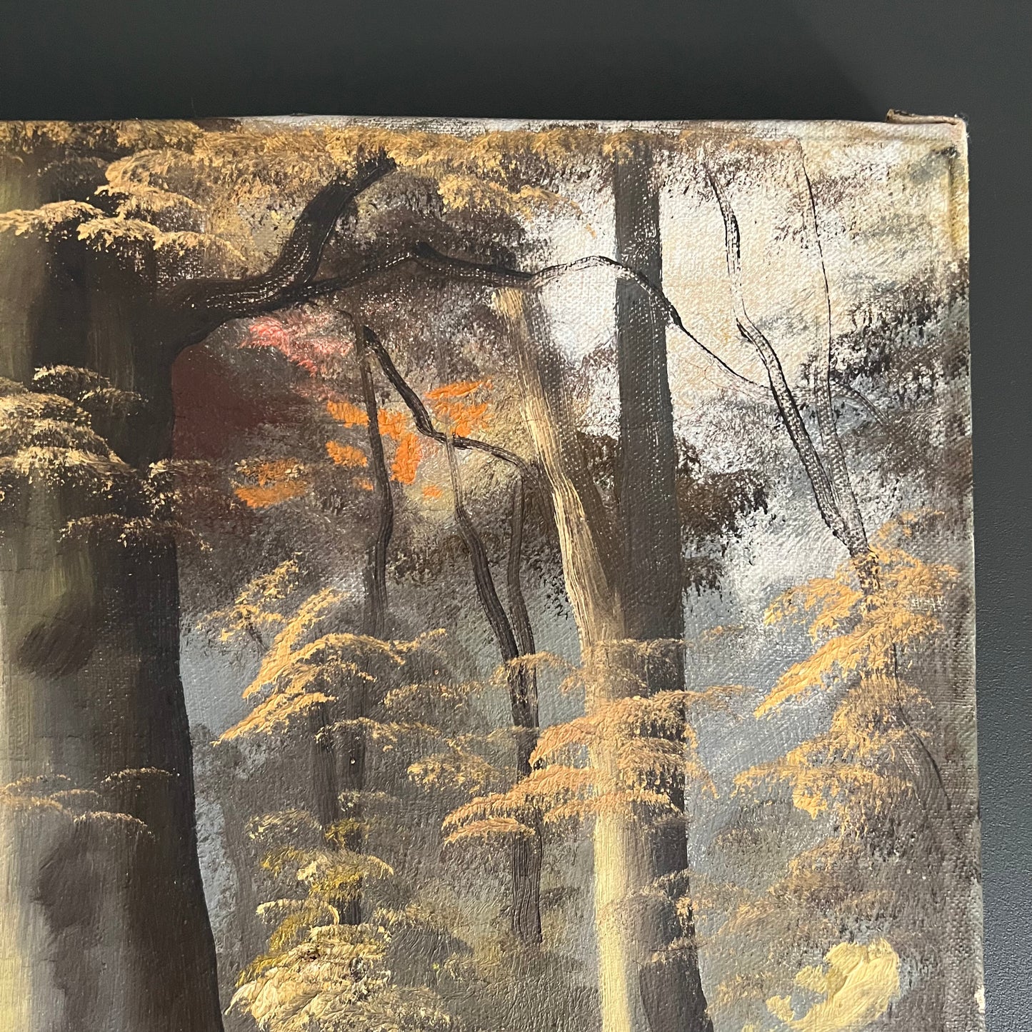 Vintage Oil Painting Landscape Autumn in the Forest