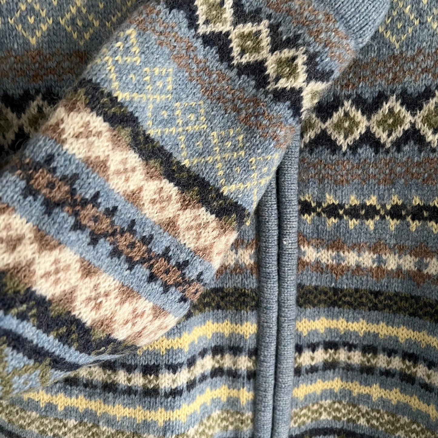 Fair Isle Style Lambswool Coat/Cardigan