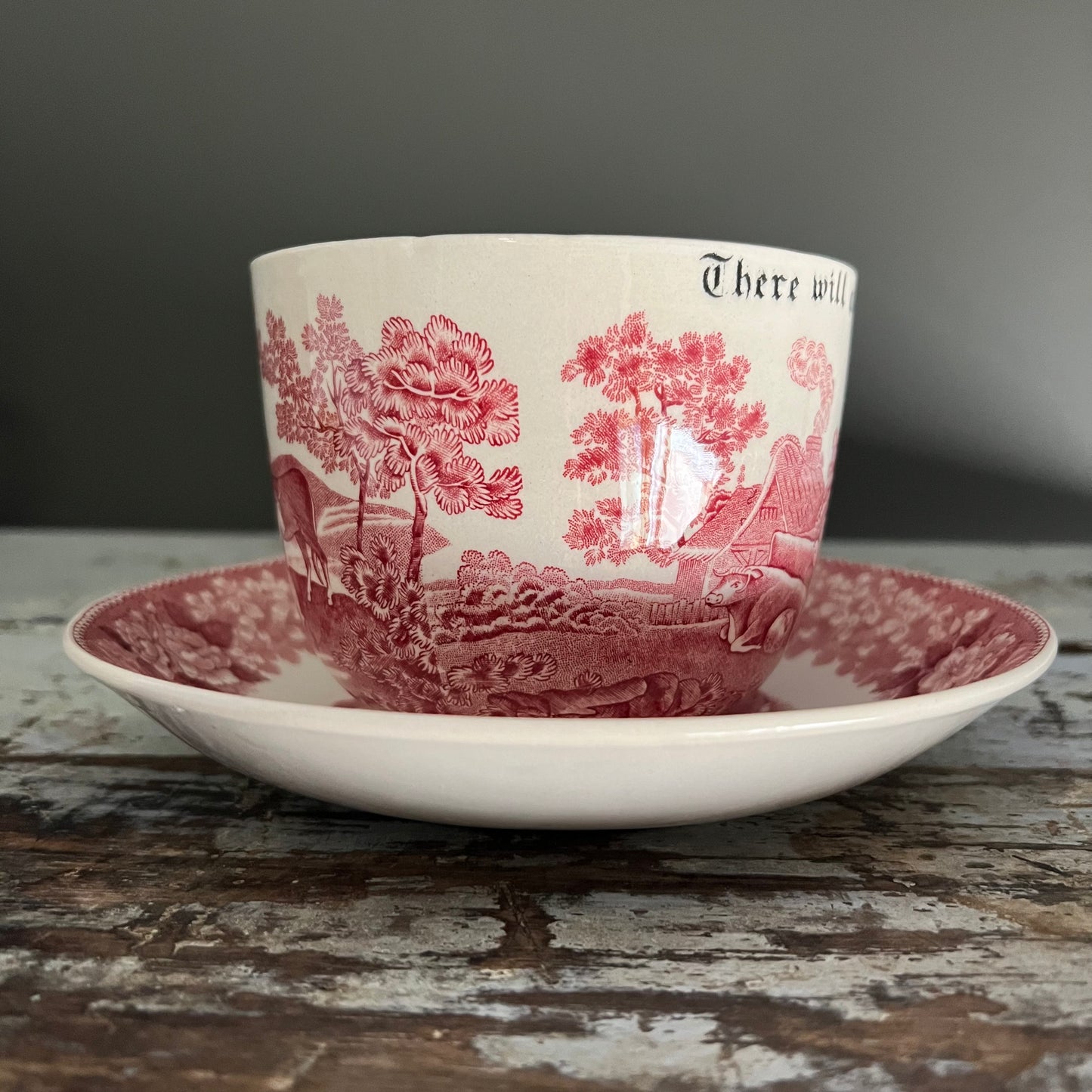 Rare Pink and White "There will always be an England" Adams England Jumbo Cup & Saucer