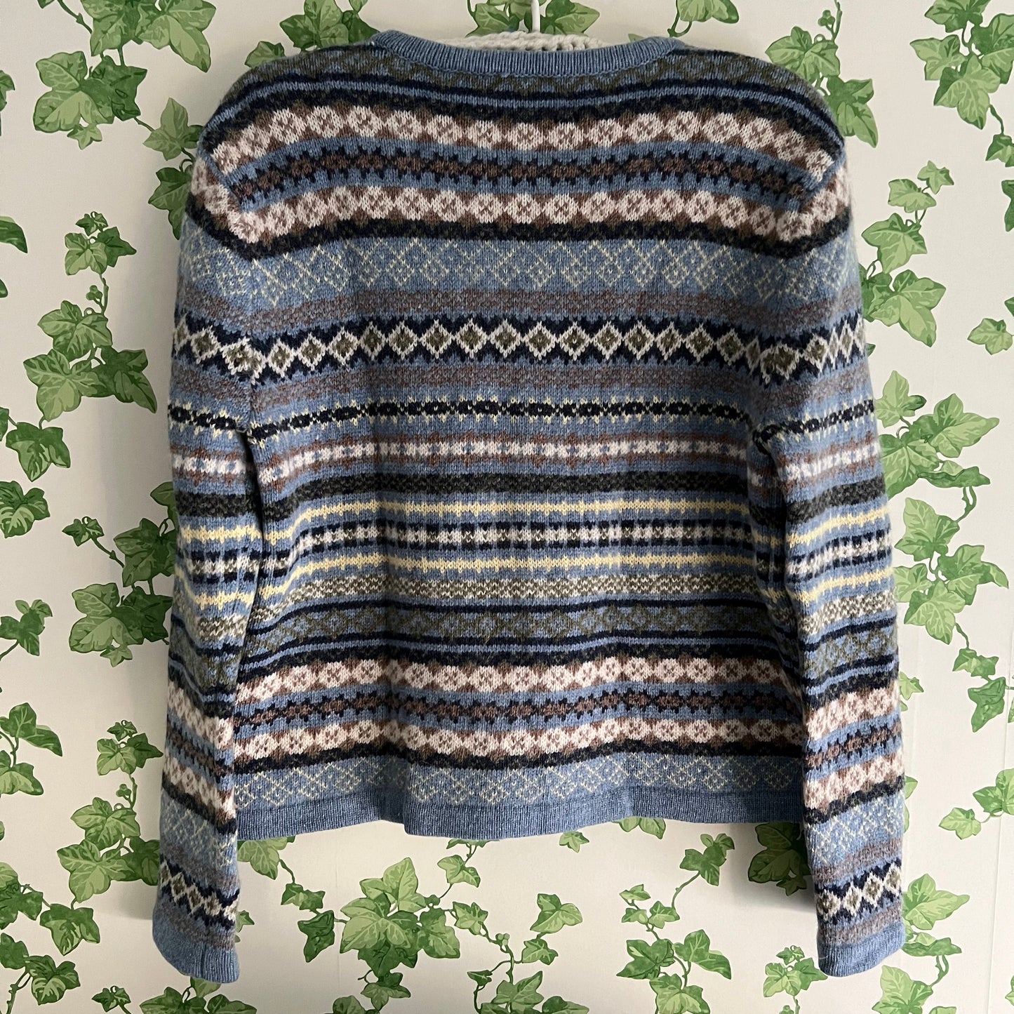 Fair Isle Style Lambswool Coat/Cardigan