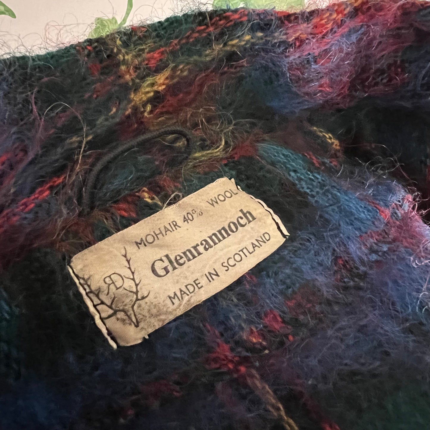 Vintage Tartan Wool & Mohair Cape by Glenrannoch Scotland