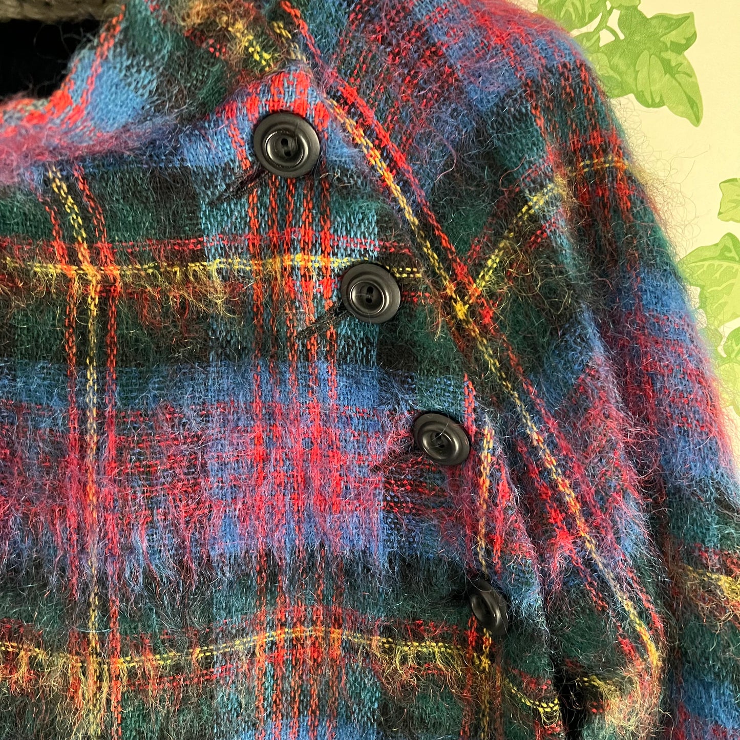 Vintage Tartan Wool & Mohair Cape by Glenrannoch Scotland