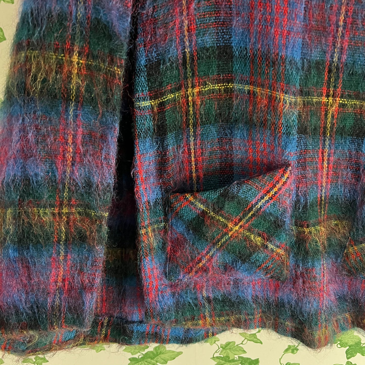 Vintage Tartan Wool & Mohair Cape by Glenrannoch Scotland