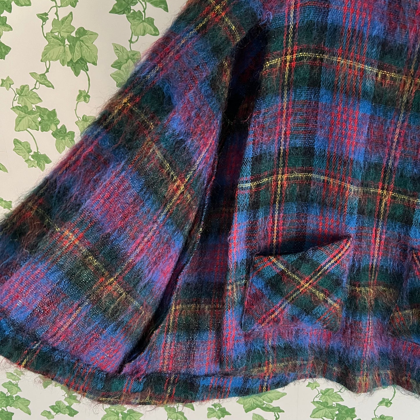 Vintage Tartan Wool & Mohair Cape by Glenrannoch Scotland