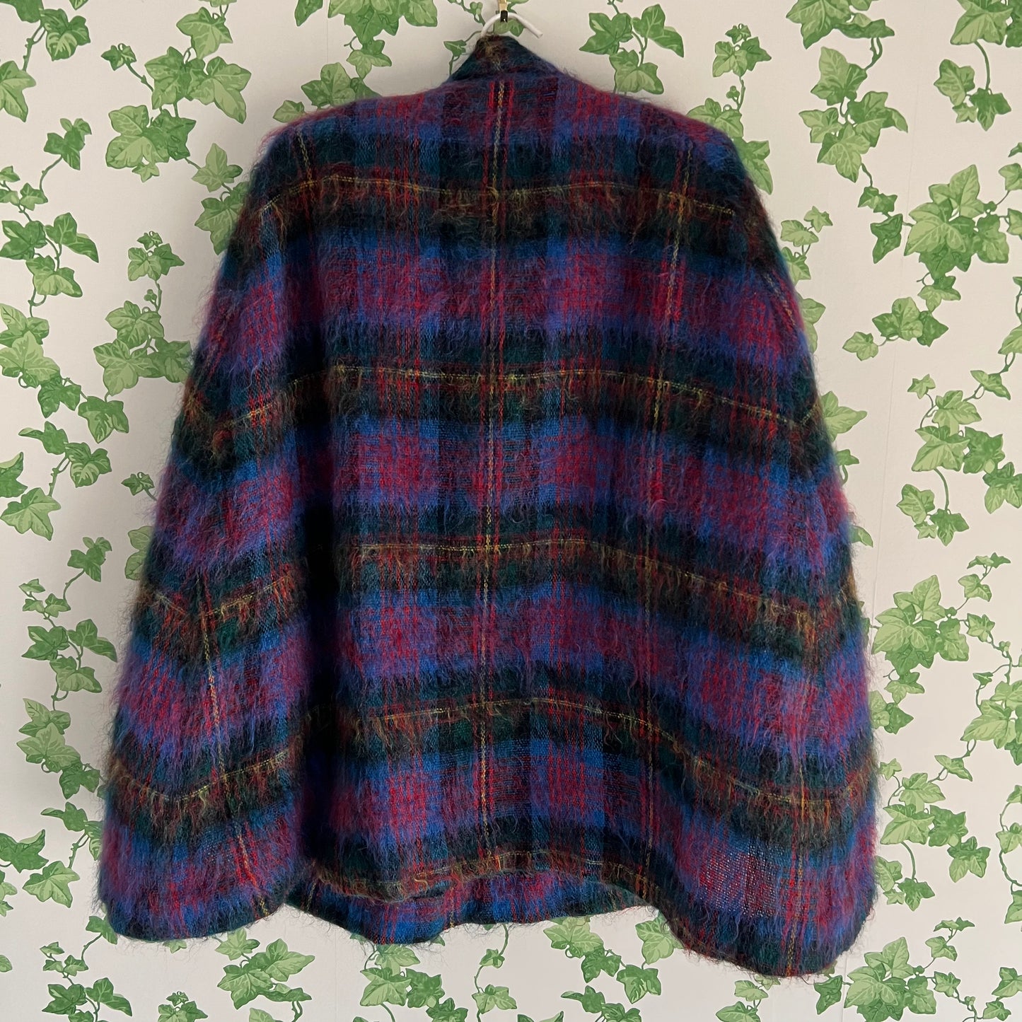 Vintage Tartan Wool & Mohair Cape by Glenrannoch Scotland