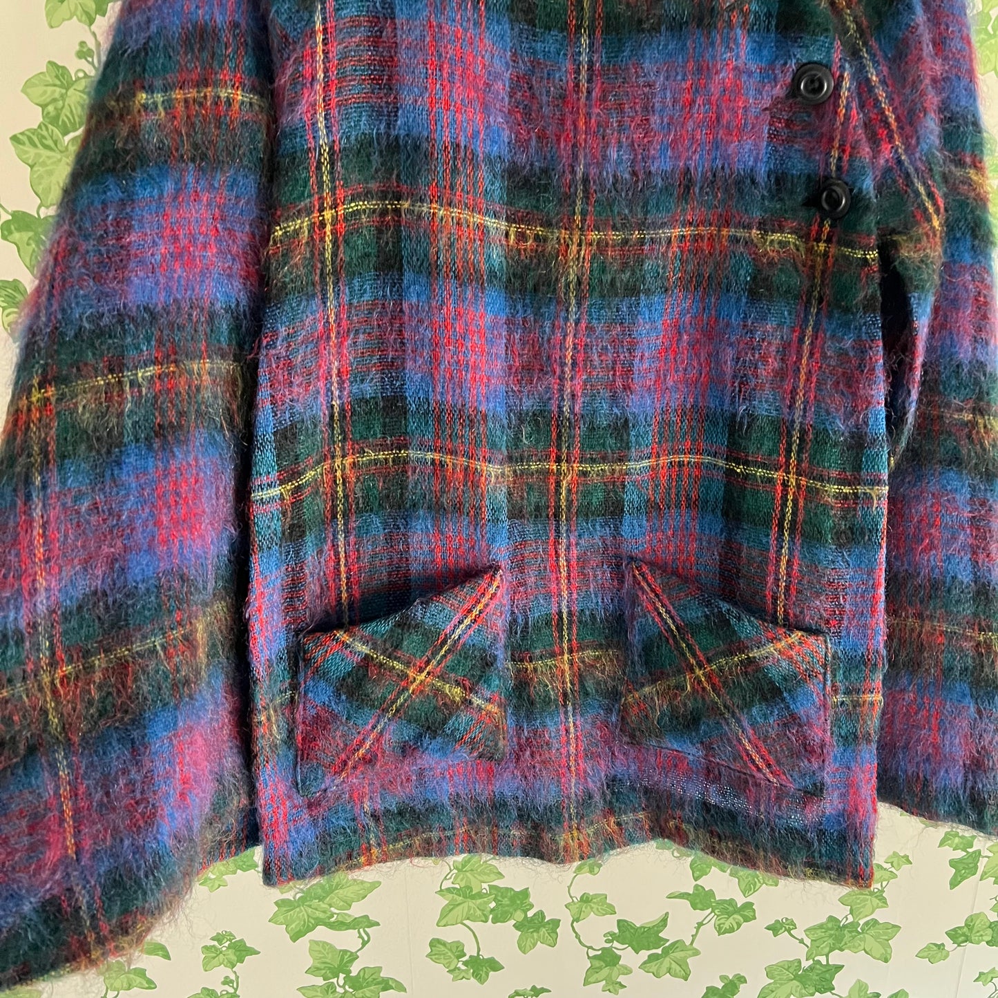 Vintage Tartan Wool & Mohair Cape by Glenrannoch Scotland