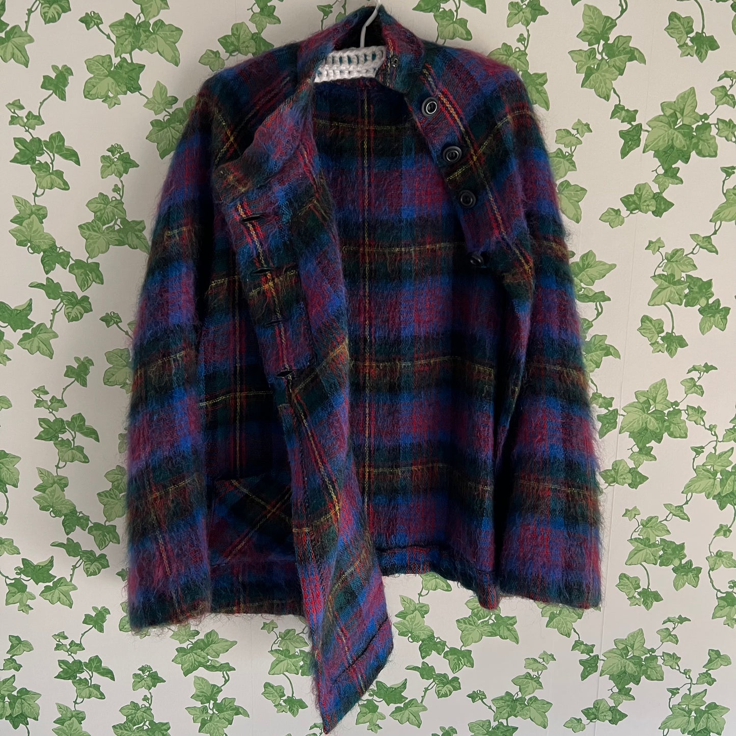 Vintage Tartan Wool & Mohair Cape by Glenrannoch Scotland