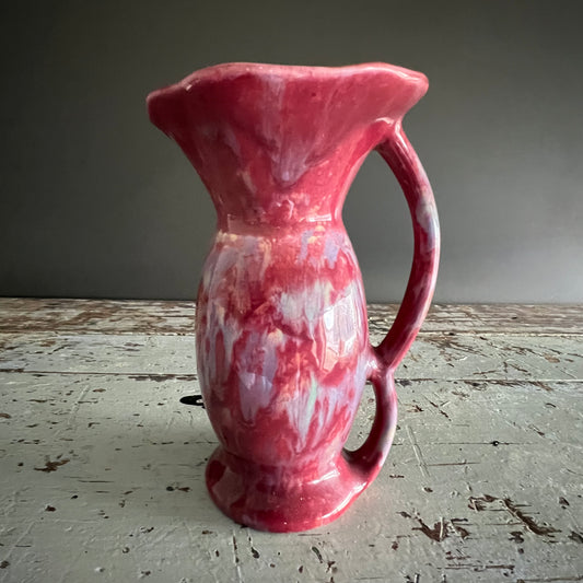 Vintage Drip Glaze Pottery Jug c1940s