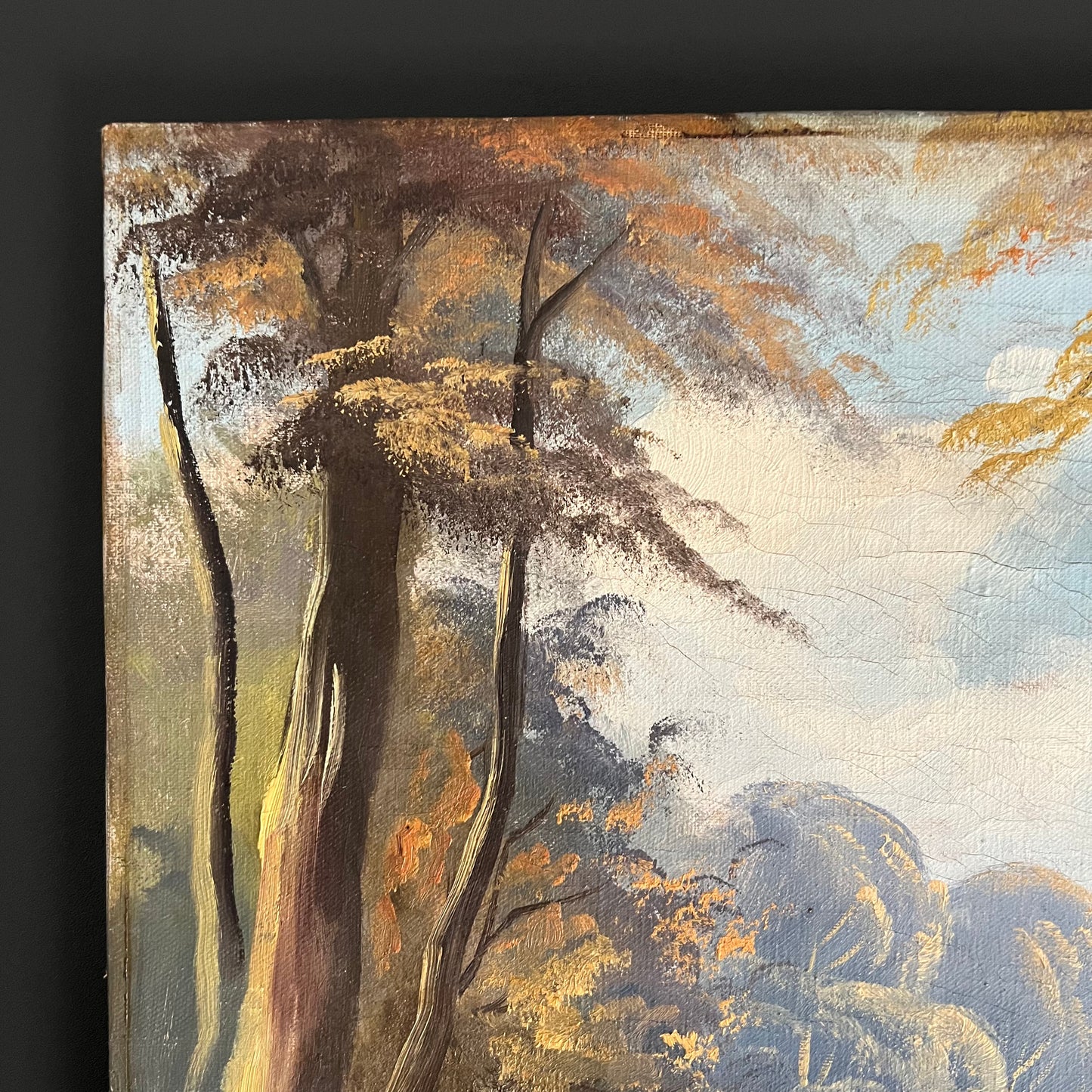 Vintage Oil Painting Landscape Autumn in the Forest