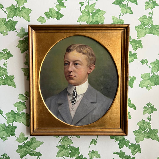 Vintage Dutch Oil Painting Portrait of a Young Gentleman