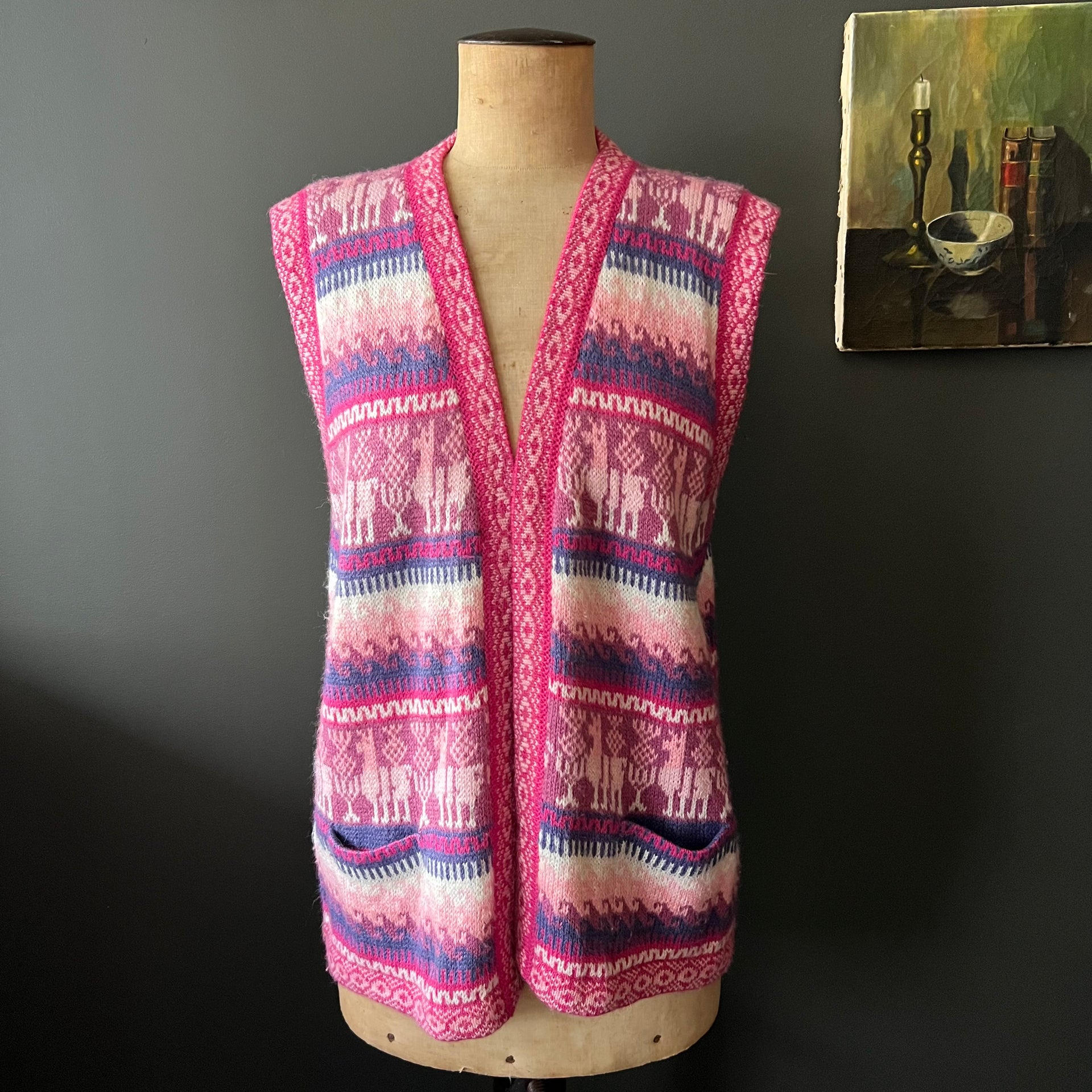 Vintage Artesanias Inca Alpaca Wool Pattern Vest – Viva Vintage