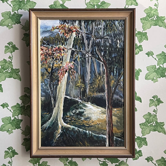 Vintage Oil Painting Landscape Amongst the Trees